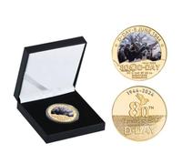 JUANLI Pièce commémorative 2024, 80e Anniversaire du débarquement de Normandie, Collection de pièces de défi, Cadeaux d'anniversaire et de Noël