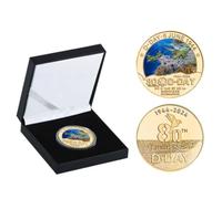 JUANLI Pièce commémorative 2024, 80e Anniversaire du débarquement de Normandie, Collection de pièces de défi, Cadeaux d'anniversaire et de Noël