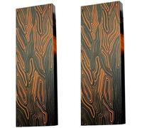 JuanNest 1 Paire G10 Personnalisé À La Main Damas en Acier Inoxydable Billet Bar Lame Vierge pour La Fabrication De Couteaux, Écusson pour Manche De Couteau À Faire Soi-Même,Gravure E