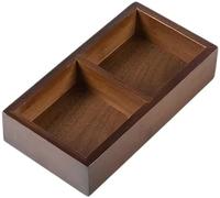JuanNest Boîtes Et Coffrets À Thé Et Café,Boîte De Rangement en Bois avec Compartiments,Boîte De Présentation pour sous-Vêtements,Plateau De Présentation pour Bijoux,Vitrine pour Collection A,2 Grid