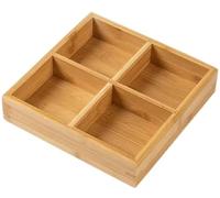JuanNest Boîtes Et Coffrets À Thé Et Café,Boîte De Rangement en Bois avec Compartiments,Boîte De Présentation pour sous-Vêtements,Plateau De Présentation pour Bijoux,Vitrine pour Collection B,4 Grid