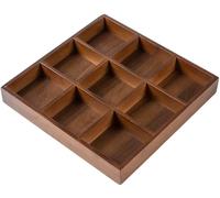 JuanNest Boîtes Et Coffrets À Thé Et Café,Boîte De Rangement en Bois avec Compartiments,Boîte De Présentation pour sous-Vêtements,Plateau De Présentation pour Bijoux,Vitrine pour Collection A,9 Grid