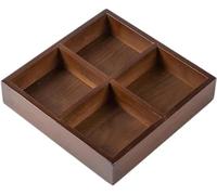 JuanNest Boîtes Et Coffrets À Thé Et Café,Boîte De Rangement en Bois avec Compartiments,Boîte De Présentation pour sous-Vêtements,Plateau De Présentation pour Bijoux,Vitrine pour Collection A,4 Grid