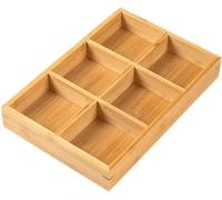 JuanNest Boîtes Et Coffrets À Thé Et Café,Boîte De Rangement en Bois avec Compartiments,Boîte De Présentation pour sous-Vêtements,Plateau De Présentation pour Bijoux,Vitrine pour Collection B,6 Grid