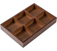 JuanNest Boîtes Et Coffrets À Thé Et Café,Boîte De Rangement en Bois avec Compartiments,Boîte De Présentation pour sous-Vêtements,Plateau De Présentation pour Bijoux,Vitrine pour Collection A,6 Grid
