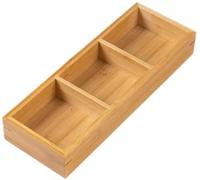 JuanNest Boîtes Et Coffrets À Thé Et Café,Boîte De Rangement en Bois avec Compartiments,Boîte De Présentation pour sous-Vêtements,Plateau De Présentation pour Bijoux,Vitrine pour Collection B,3 Grid