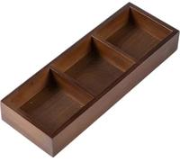 JuanNest Boîtes Et Coffrets À Thé Et Café,Boîte De Rangement en Bois avec Compartiments,Boîte De Présentation pour sous-Vêtements,Plateau De Présentation pour Bijoux,Vitrine pour Collection A,3 Grid
