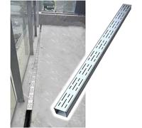 JuanNest Caniveau Etroit Terrasse 3,5-20 Cm De Large, 100/200Cm De Long, Caniveau Exterieur Extra Plat De Extérieur en Acier Inoxydable 304, Canalisation De Drainage pour Balcon/Trottoir 10x3x200cm