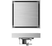 JuanNest Caniveaux De Douche,Maison Acier Inoxydable Forme Carrée Anti-Odeur Salle De Bain Siphon De Sol Gate Drain De Douche pour Tuyau D'égout, Égouttoir À Grand Débit, Accès À La Bai 20×20cm