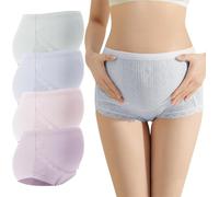 JuanNest Culotte De Maternité Femmes,Culottes De Grossesse en Coton Doux Pure pour Enceinte Ceinture Réglable Soutien Ventre Slip pour Femmes Enceintes De sous-Vêtements Post Accouchement XL(55-62kg)