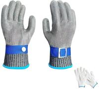 JuanNest Gant Anti Coupure,Gant De Protection Résistant Aux Coupures,Coupures Acier Inoxydable Métal Engrener Cuisine Boucher Haute Performance Poisson Travail, Menuiserie,L'écaillage des Huîtres L