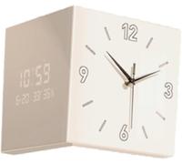 JuanNest Horloge Murale d'angle Double Face, Horloge Murale d'angle Moderne,Horloge Murale Numérique Carrée Silencieuse avec Éclairage Et Télécommande pour Décoration De Salon, Murale C