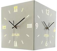 JuanNest Horloge Murale d'angle Double Face, Horloge Murale d'angle Numérique Horloge Murale pour Le Salon Installation Simple Horloge Murale Silencieuse pour La Maison Et Le Bureau,Chambre À Coucher