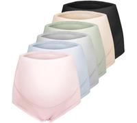 JuanNest Lot De 6 Courts De Maternité en Coton Antibactérien pour Femme Enceinte Culotte De Grossesse Taille Haute Soutien Ventre Enceintes sous-Vêtements Post-Partum De Grossesse XL(60-72.5kg)