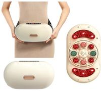 JuanNest Masseur D'estomac Abdominal,Ceinture Chauffante,Ceinture Amincissante Électrique avec Tête Massage Étendue 28 mm, Intensité Réglable sur 3 Niveaux Pétrissage Avant Et Arrière,Minuterie10 Min