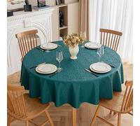 JuanNest Nappe Rond en PU Couverture De Table Antidérapant Protecteur De Table Imperméables Nappe Enduite Ronde pour Cuisine Terrasse, Mariage Pique Nique Maison Extérieur Intérieur O,160CM