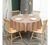 JuanNest Nappe Ronde PVC Anti Taches Étanche Table À Manger Nappes, Épaissie Résistante Aux Rayures,Facile À Laver Et Repasser pour Salle À Manger,Jardin en Plein Air Jardin, Fête J,Diameter 160 cm