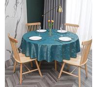 JuanNest Nappe Ronde PVC Anti Taches Étanche Table À Manger Nappes, Épaissie Résistante Aux Rayures,Facile À Laver Et Repasser pour Salle À Manger,Jardin en Plein Air Jardin, Fête H,Diameter 200 cm