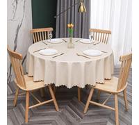 JuanNest Nappe Ronde PVC Anti Taches Étanche Table À Manger Nappes, Épaissie Résistante Aux Rayures,Facile À Laver Et Repasser pour Salle À Manger,Jardin en Plein Air Jardin, Fête R,Diameter 140 cm