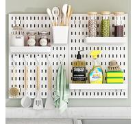 JuanNest Panneau Perforé Mural 30X42 Cm Organiseur Garage en Plastique avec Panneaux Perforés Accessoires, Kit Rangement D'outils pour Bureau, Maison, Entrepôt, Cuisine, Magasin 2 Piece (30 * 42cm),A