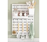 JuanNest Panneau Perforé Mural 30X42 Cm Organiseur Garage en Plastique avec Panneaux Perforés Accessoires, Kit Rangement D'outils pour Bureau, Maison, Entrepôt, Cuisine, Magasin 1 Piece (30 * 42cm),A