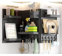 JuanNest Panneau Perforé Mural 30X42 Cm Organiseur Garage en Plastique avec Panneaux Perforés Accessoires, Kit Rangement D'outils pour Bureau, Maison, Entrepôt, Cuisine, Magasin 3 Piece (30 * 42cm),B