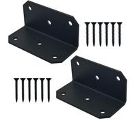 JuanNest Renforts d'angle en Acier, Équerres Métalliques À 90 Degrés, Ferrures De Liaison pour Bois, Assemblage De Meubles, Étagères, Armoires Et Projets De Bricolage 2 pcs