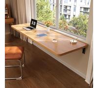 JuanNest Table Murale Pliante Stable en Bois Massif, Table De Cuisine Pliable Peu Encombrante Et Bureau Flottant,Tablette Suspendue,Rabattable, Cuisine,Balcon,Salle À Manger,Chambre,Bureau A,140×40CM