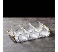 JuanNest Tiroir Divisé avec Couvercle, Plateau De Service en Plastique À Compartiments, Tiroir Rafraîchissant À Compartiment Transparent avec Couvercle pour Bonbons, Fruits, Noix, Collations J