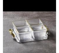 JuanNest Tiroir Divisé avec Couvercle, Plateau De Service en Plastique À Compartiments, Tiroir Rafraîchissant À Compartiment Transparent avec Couvercle pour Bonbons, Fruits, Noix, Collations G