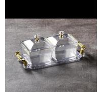 JuanNest Tiroir Divisé avec Couvercle, Plateau De Service en Plastique À Compartiments, Tiroir Rafraîchissant À Compartiment Transparent avec Couvercle pour Bonbons, Fruits, Noix, Collations B