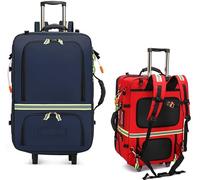 JuanNest Trousse De Premiers Secours À roulettes,De Secours en Cas De Catastrophe Trousse De Premiers Soins À Dos De Grande Capacité d'urgence Vide De Rangement Médical Vide Kits,Randonnée Voyage B