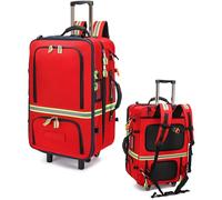 JuanNest Trousse De Premiers Secours À roulettes,De Secours en Cas De Catastrophe Trousse De Premiers Soins À Dos De Grande Capacité d'urgence Vide De Rangement Médical Vide Kits,Randonnée Voyage A