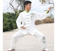 JuanNest Uniforme Kung Fu Arts Martiaux en Soie Lin Manches Longues Tai Chi Vêtements pour Exercices Qi Gong Kung Fu Wung Chun,Costume Traditionnel Chinois d'arts Martiauxi Classique E,XS(43-50kg)