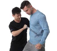 JuanNest Vêtements De Sécurité Anti-Coupure,Vêtements Anti-Coups De Couteau À 5 Niveaux,Gilet Anti Couteau pour Police Etpersonnel De Sécurité,Hauts De Sécurité, Defense Anti Agression T-Shirt Blue,S