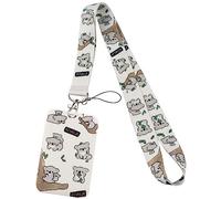 juanooo Cordon porte-badge mignon koala pour femmes, filles et enfants pour badges d'identité et clés, style kawaii, esthétique, porte-badge d'école, 49 x 2,5 cm