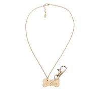 JUANQIAPAS Collier en alliage d'os pour chien, pour chaîne pour animal de compagnie, 2 pendentifs d'épissure, accessoire pour plaque d'identité, acier inoxydable durable, longueur réglable, design