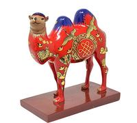 Juanxian Feng Shui Double Chameau à bosse pour la réussite des affaires et la santé Flux de trésorerie (rouge) W4150