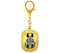 Juanxian Feng Shui Jade Empereur Sceau Ciel Talisman Porte-clés Amulette Richesse Porsperity Succès Bonne chance Zen Cadeau, doré, 13*4.5cm