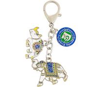 Juanxian Porte-clés de protection éléphant et rhinocéros - Amulette porte-bonheur pour la sécurité de la maison et des voyages, cadeau durable en acier inoxydable (marron), multicolore, 10.3*3.8