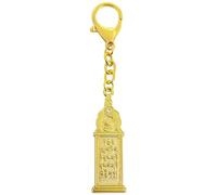 Juanxian Porte-clés en forme de pagode du Sutra en forme de cœur, amulette talisman jaune avec Om Mani Padme Hum, breloque de protection Feng Shui pour la paix et l'énergie positive, porte-clés mantra