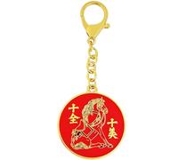 Juanxian Porte-clés parfait avec dix amulettes, talisman de cheval d'achèvement pour réussir et atteindre des objectifs, cadeau de motivation pour carrière et affaires, breloque chinoise Shi Quan Shi