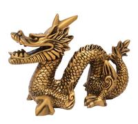 Juanxian Statue Feng Shui en résine dorée - Dragon pointu - Décoration de la maison et du bureau - Objets de collection - Bonne chance, richesse, prospérité 2024 - Cadeau du Nouvel An W5518, 14.5