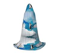 JUANYQME Cape à capuche avec imprimé pingouin pour adolescents, élégante, confortable, pour enfants, adolescents, Noir , M