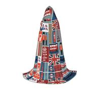 JUANYQME Cape à capuche imprimée des symboles de l'Angleterre pour adolescents, élégante, confortable, pour enfants, adolescents