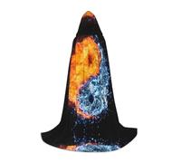 JUANYQME Cape à capuche Yin Yang avec imprimé eau de feu pour adolescents élégante, confortable, pour enfants, adolescents
