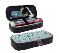 JUANYQME Trousse à crayons ou stylos en cuir pour filles et garçons à l'école, peut être utilisée comme sac de papeterie, petit sac de rangement et trousse de maquillage., Noir , Taille unique, Sac à