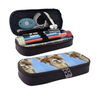 JUANYQME Trousse amusante en cuir d'alpaga lama pour filles et garçons à l'école, peut être utilisée comme sac de papeterie, petit sac de rangement et trousse de maquillage., Noir , Taille unique, Sac
