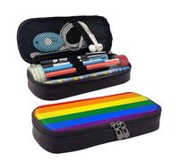 JUANYQME Trousse en cuir arc-en-ciel pour filles et garçons à l'école, peut être utilisée comme sac de papeterie, petit sac de rangement et trousse de maquillage., Noir , Taille unique, Sac à dos