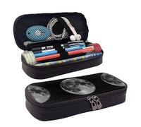 JUANYQME Trousse en cuir Moon pour filles et garçons à l'école, peut être utilisée comme sac de papeterie, petit sac de rangement et trousse de maquillage., Noir , Taille unique, Sac à dos enfant
